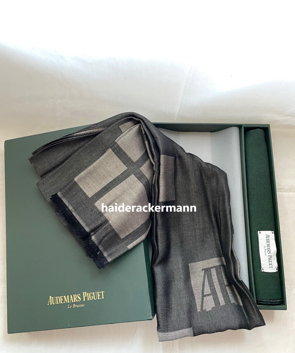 Audemars Piguet 2019 AP logo grey silk scarf