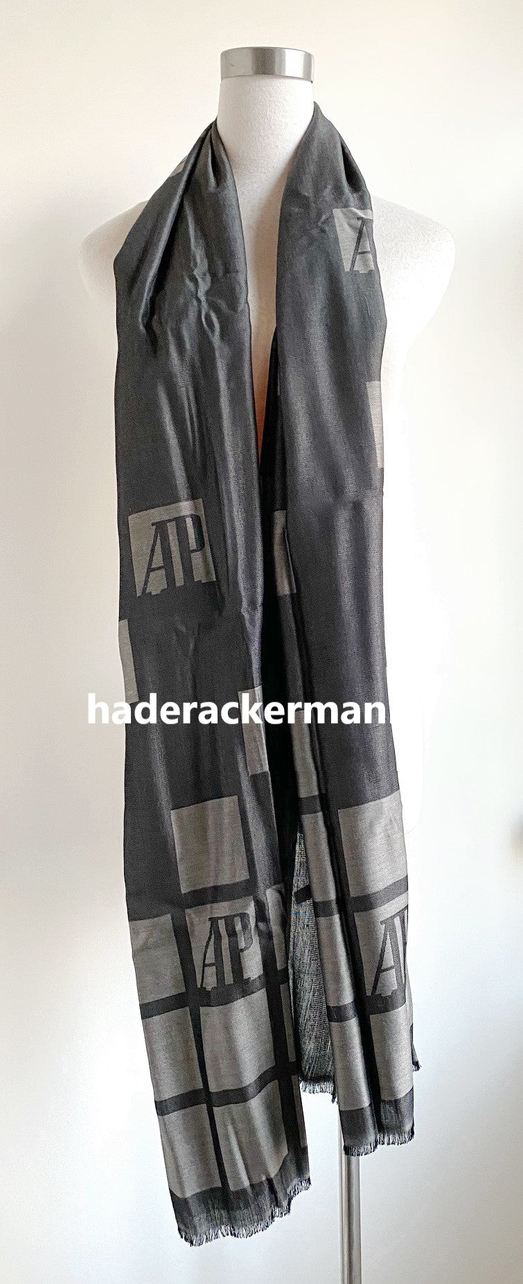 Audemars Piguet 2019 AP logo grey silk scarf