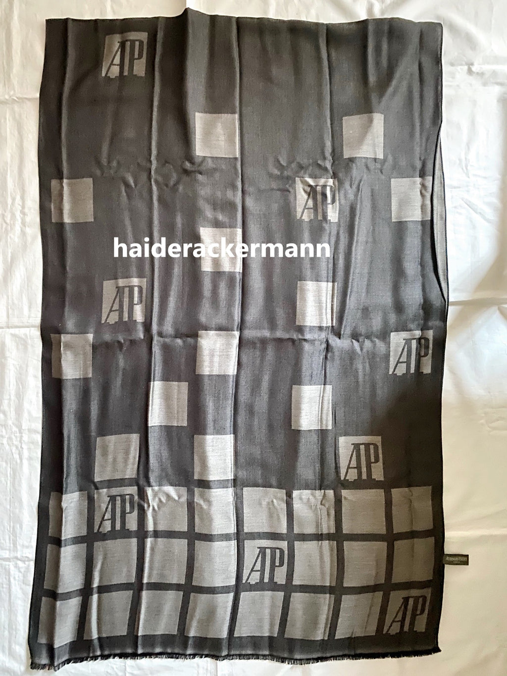 Audemars Piguet 2019 AP logo grey silk scarf