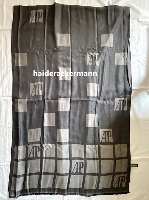 Audemars Piguet 2019 AP logo grey silk scarf