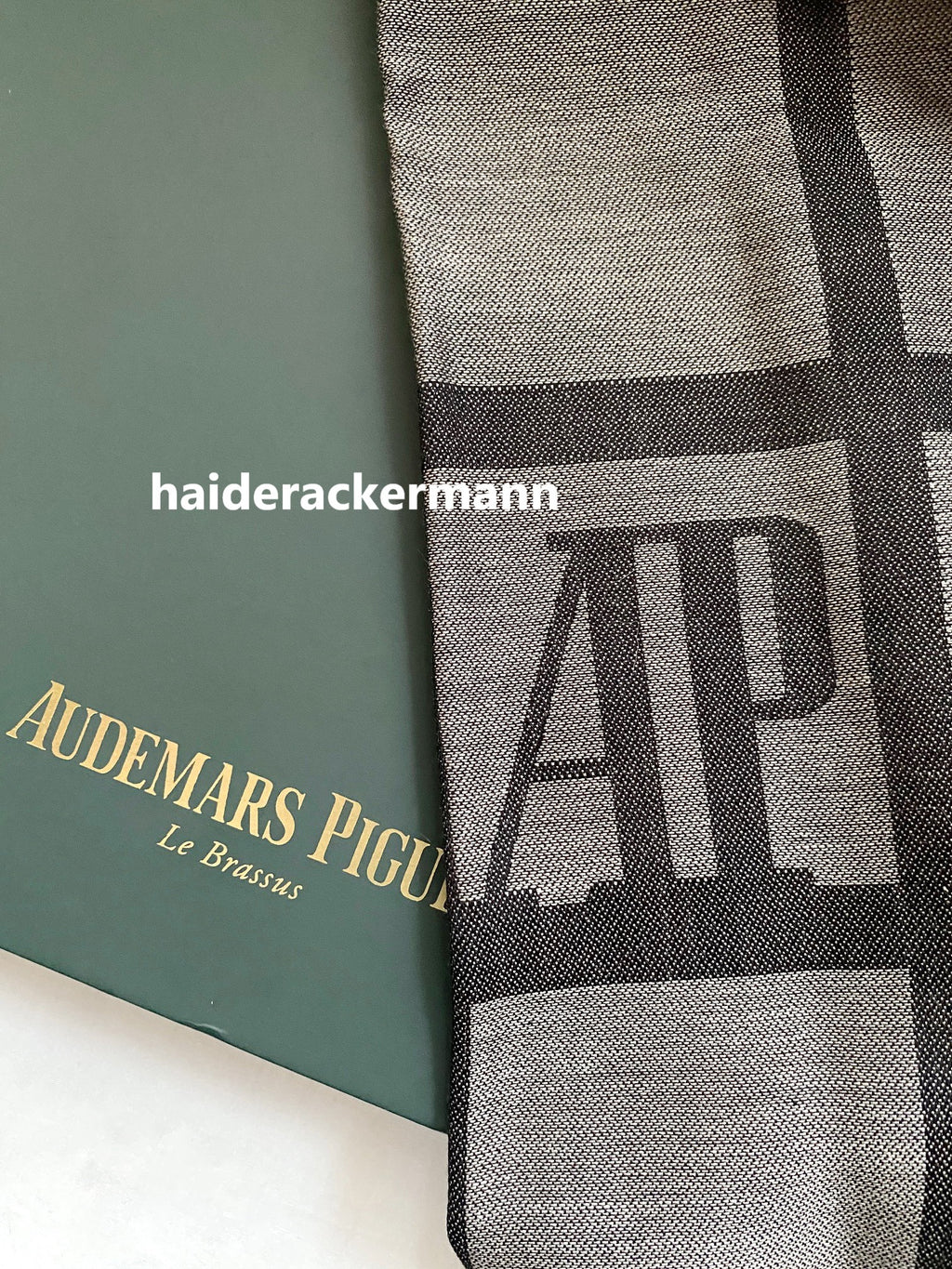 Audemars Piguet 2019 AP logo grey silk scarf