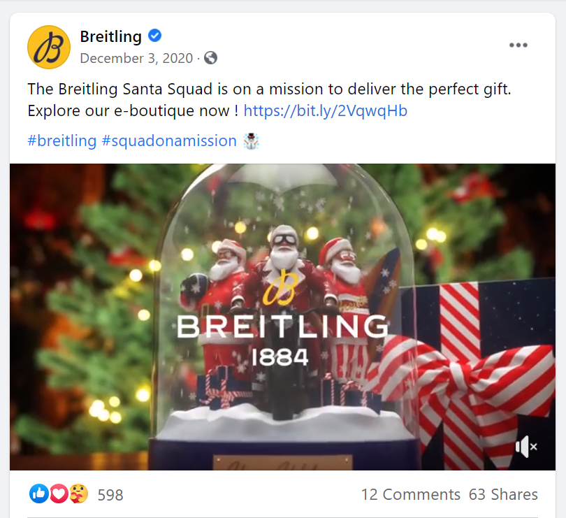 Breitling 2020 Christmas Santa Claus snow globe