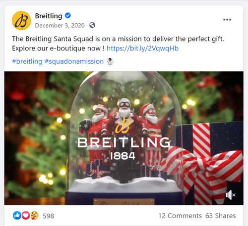 Breitling 2020 Christmas Santa Claus snow globe