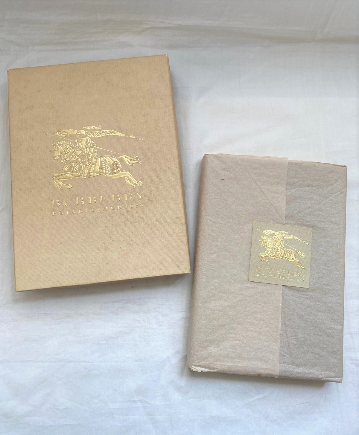 Burberry metallic gold leather cover notebook