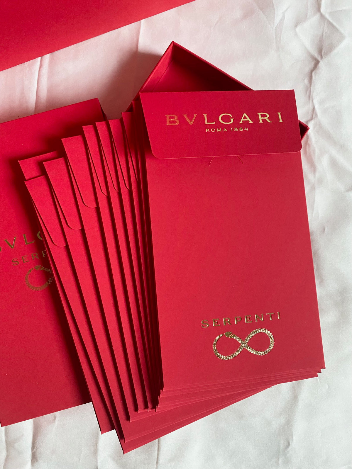 Bvlgari 2025 Chinese New Year serpenti logo cabinet jewelry box & red packet box set
