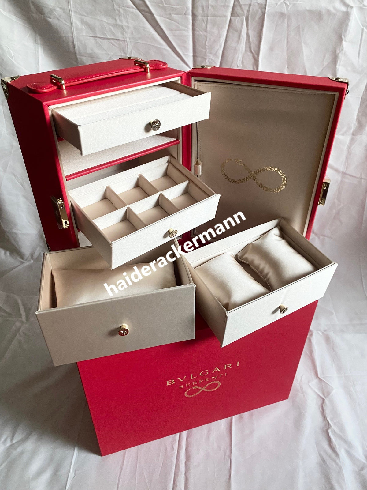 Bvlgari 2025 Chinese New Year serpenti logo cabinet jewelry box & red packet box set