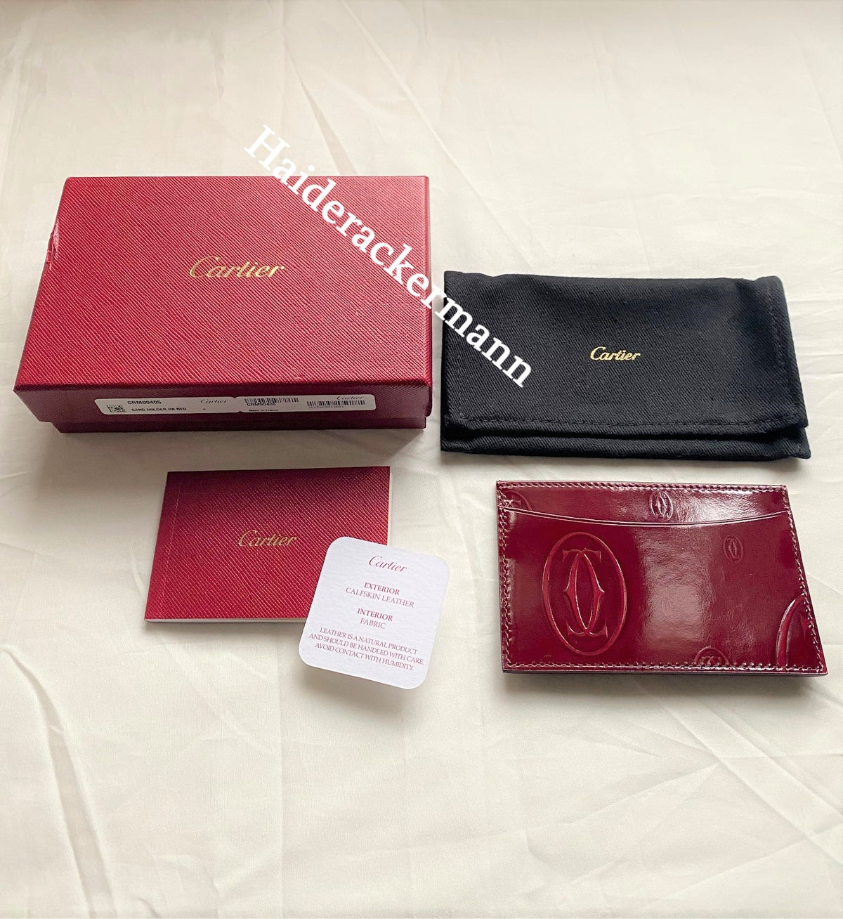 Cartier happy birthday red leather card holder