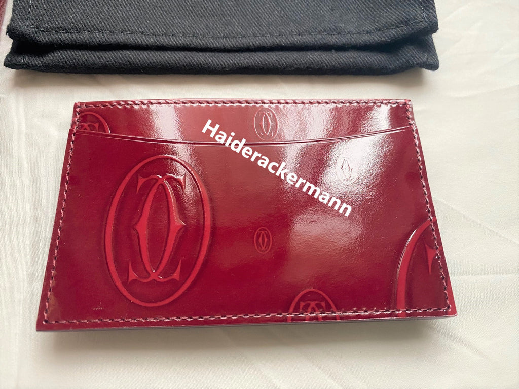 Cartier happy birthday red leather card holder
