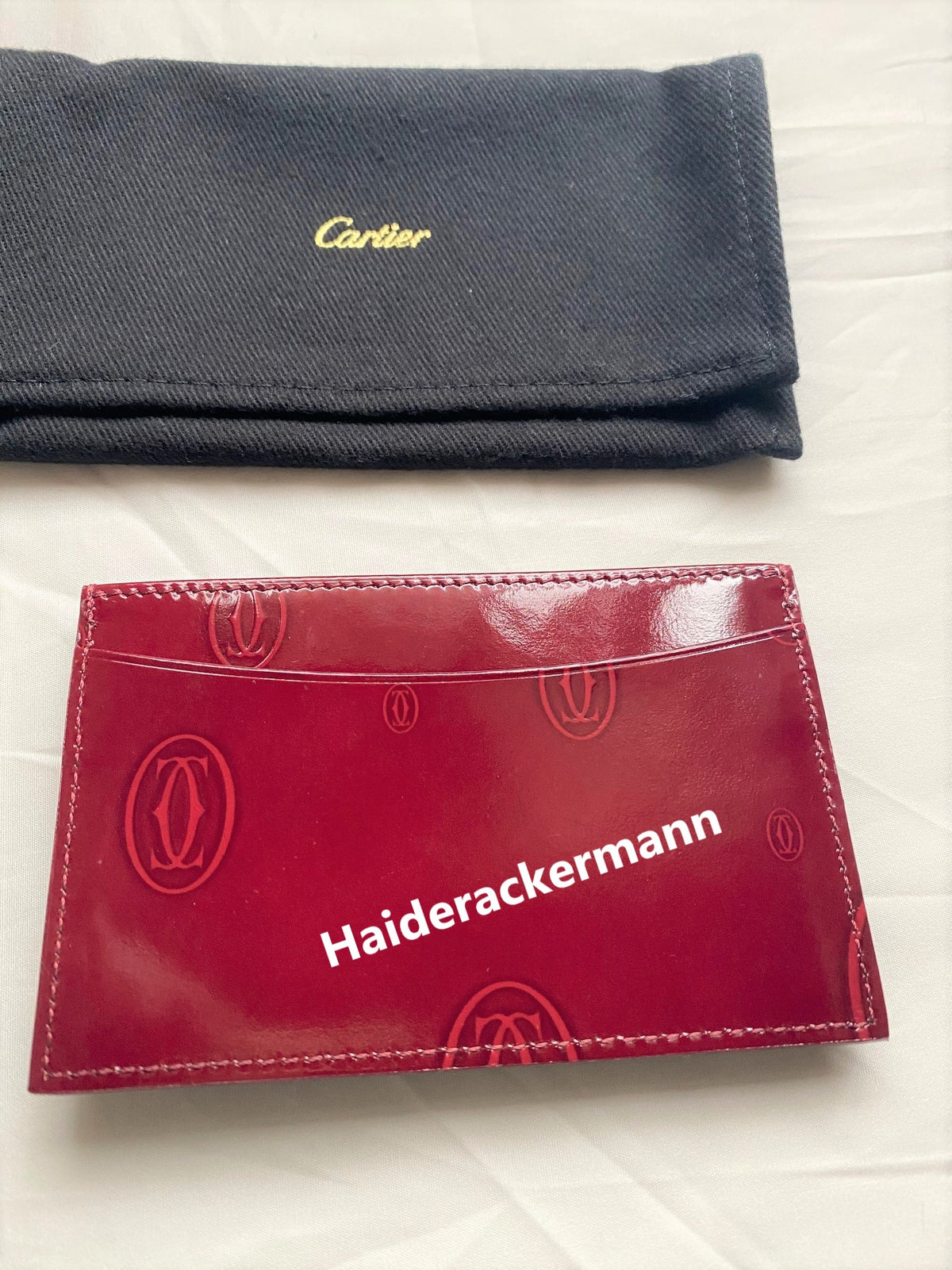 Cartier happy birthday red leather card holder