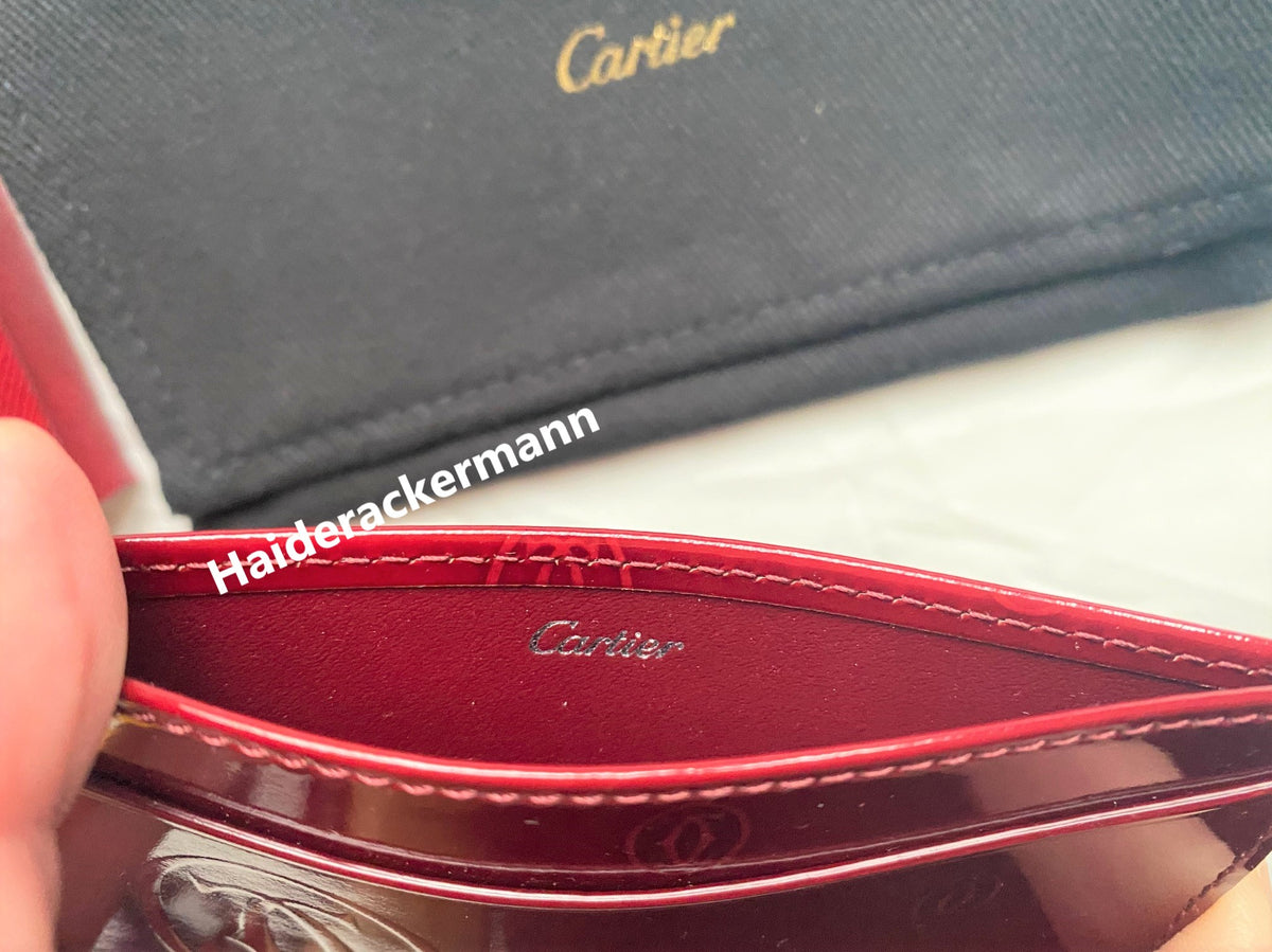 Cartier happy birthday red leather card holder