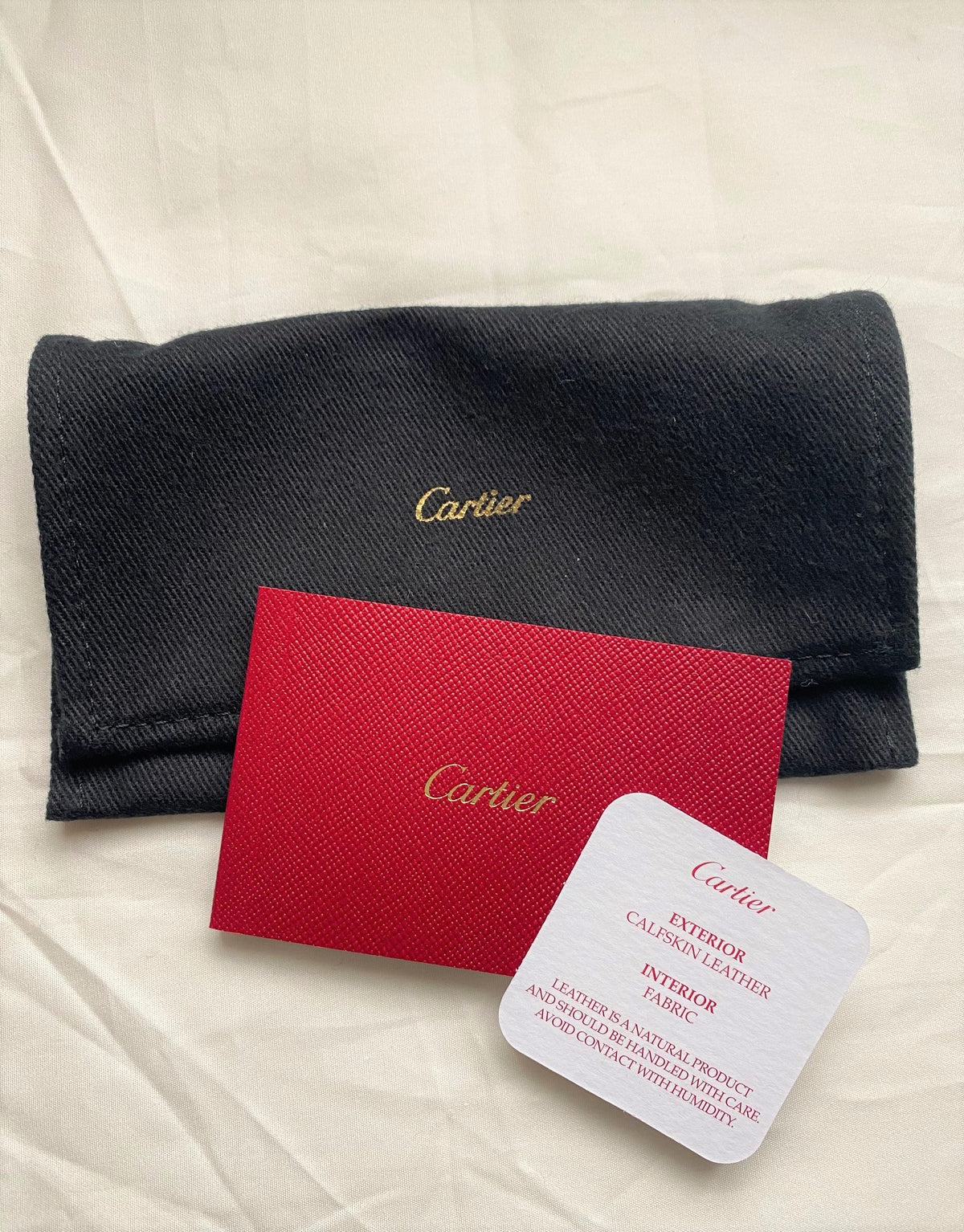 Cartier happy birthday red leather card holder