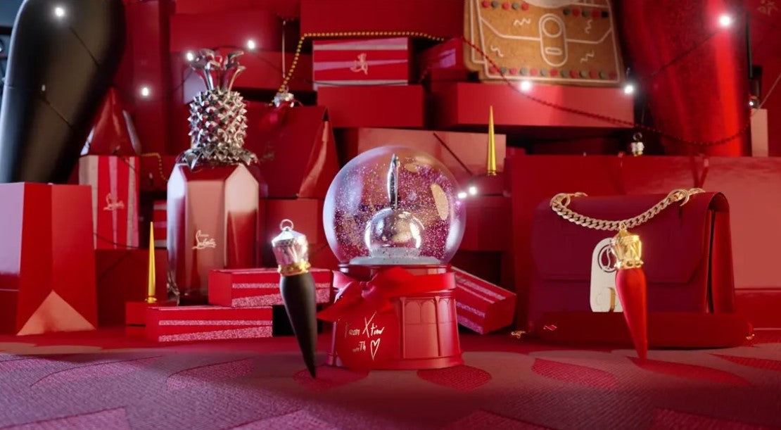 Christian Louboutin 2020 Christmas high heels snow globe