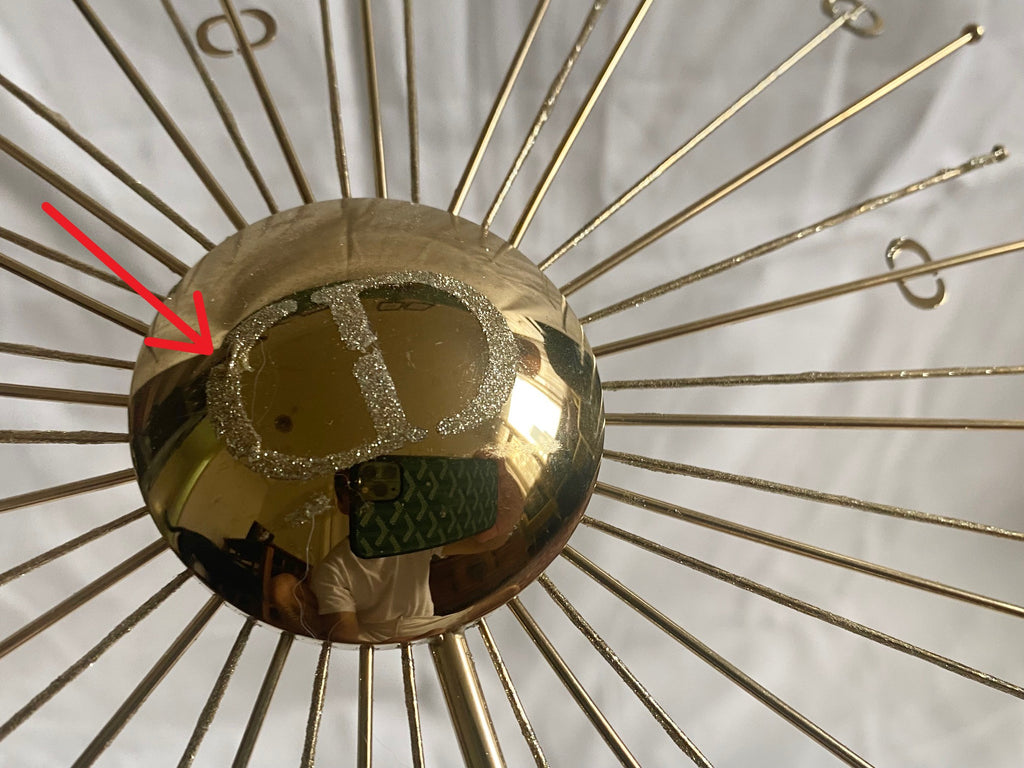 Dior 2024 Christmas CD logo gold metal sun stand for window display