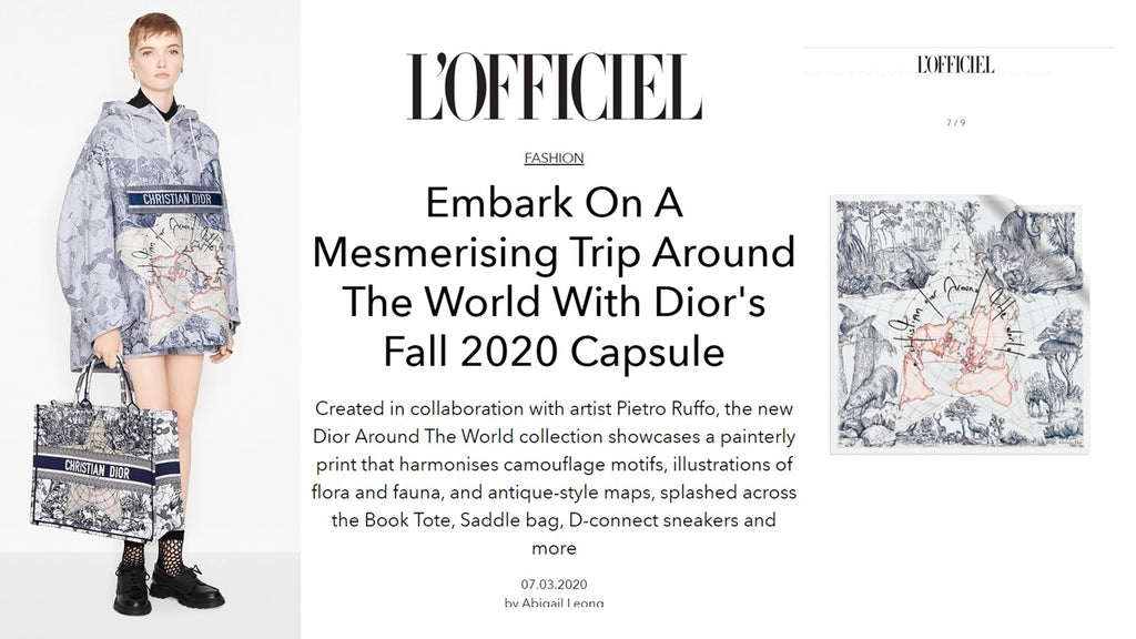 Dior 2020 cruise collection canvas tote bag