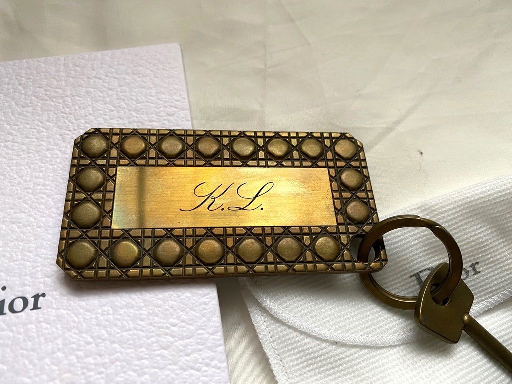 Dior vinatge cannage quilt brass key charm
