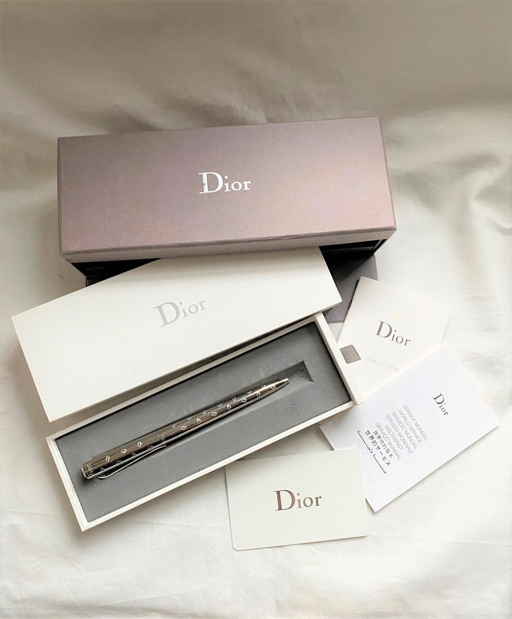 Dior vintage monogram logo patent ballpoint pen