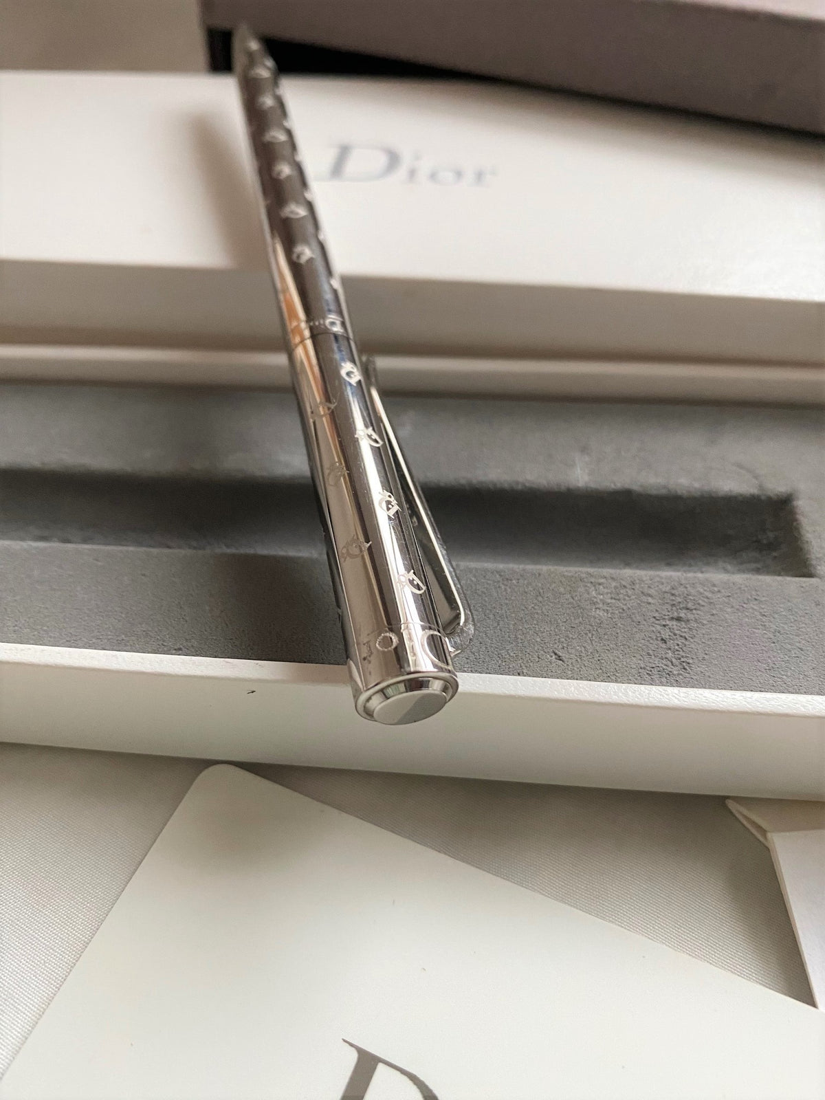 Dior vintage monogram logo patent ballpoint pen