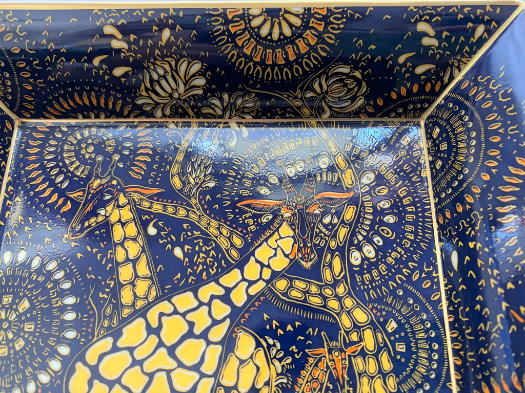 Dior giraffe motif porcelain trinket tray