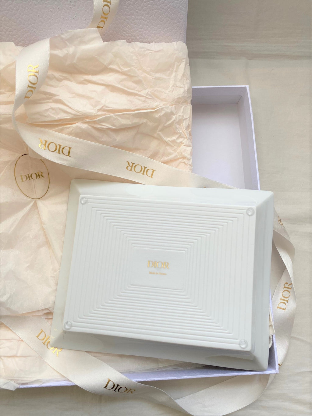 Dior giraffe motif porcelain trinket tray