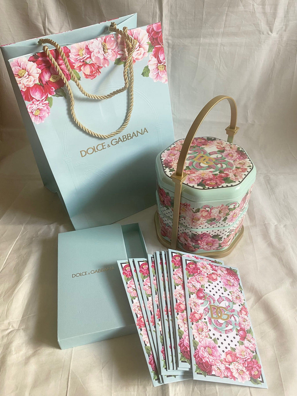 Dolce & Gabbana 2025 Chinese New Year floral candies lunch box with red packets