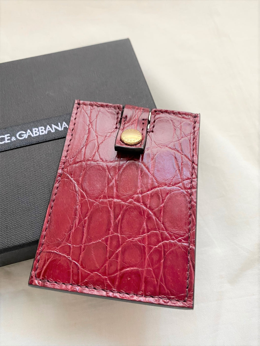 Dolce & Gabbana portable mirror with croco leather case