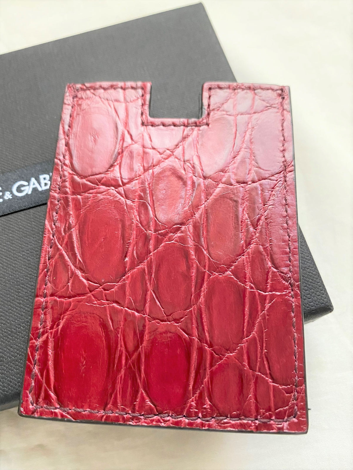 Dolce & Gabbana portable mirror with croco leather case