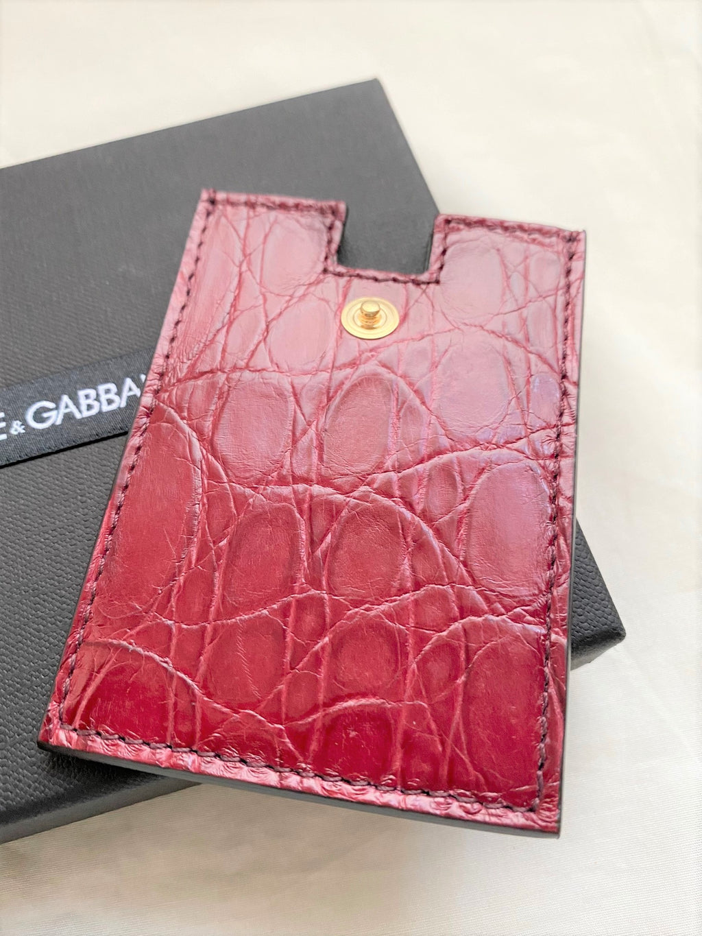 Dolce & Gabbana portable mirror with croco leather case