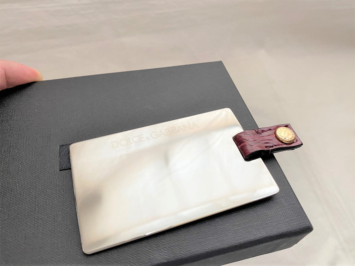 Dolce & Gabbana portable mirror with croco leather case