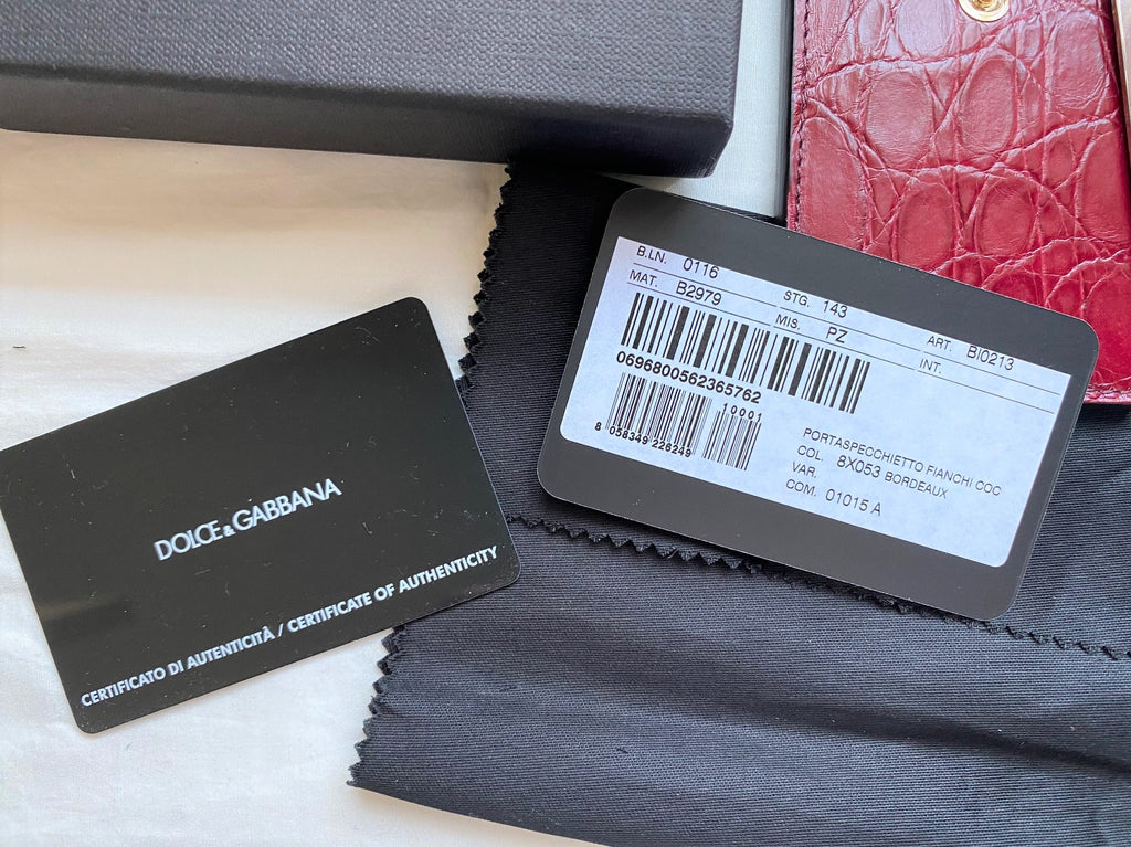 Dolce & Gabbana portable mirror with croco leather case