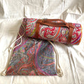 Etro 2021 spring summer paisley pattern large picnic blanket with leather handle