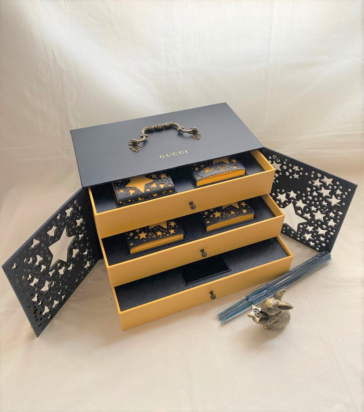 Gucci 2020 Mid-Autumn festival metal rabbit incense stick cabinet box