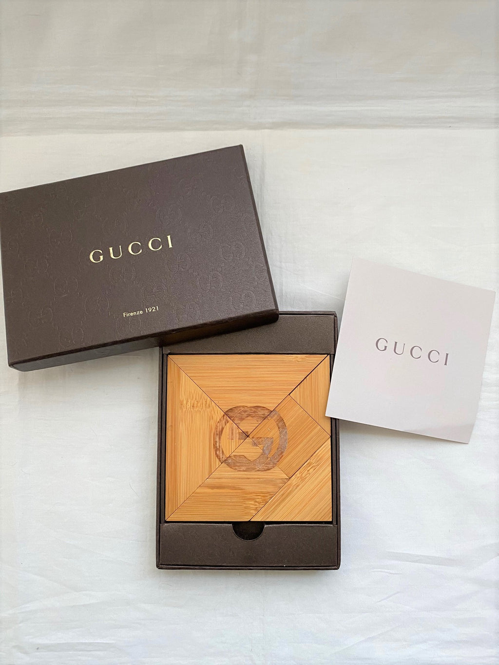 Gucci gg logo wooden jigsaw tangram puzzle