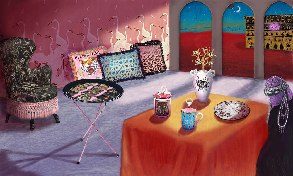 Gucci 2019 F/W Star Eye porcelain vase crafted by Richard Ginori
