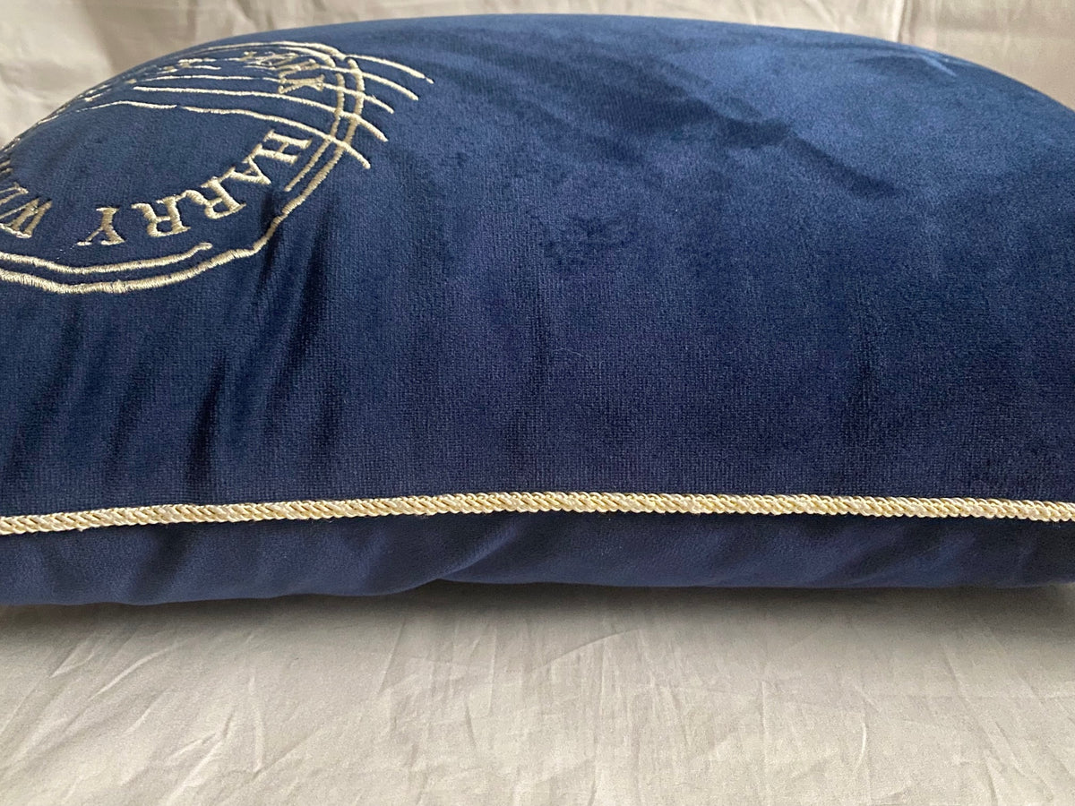 Harry Winston blue velvet cushion