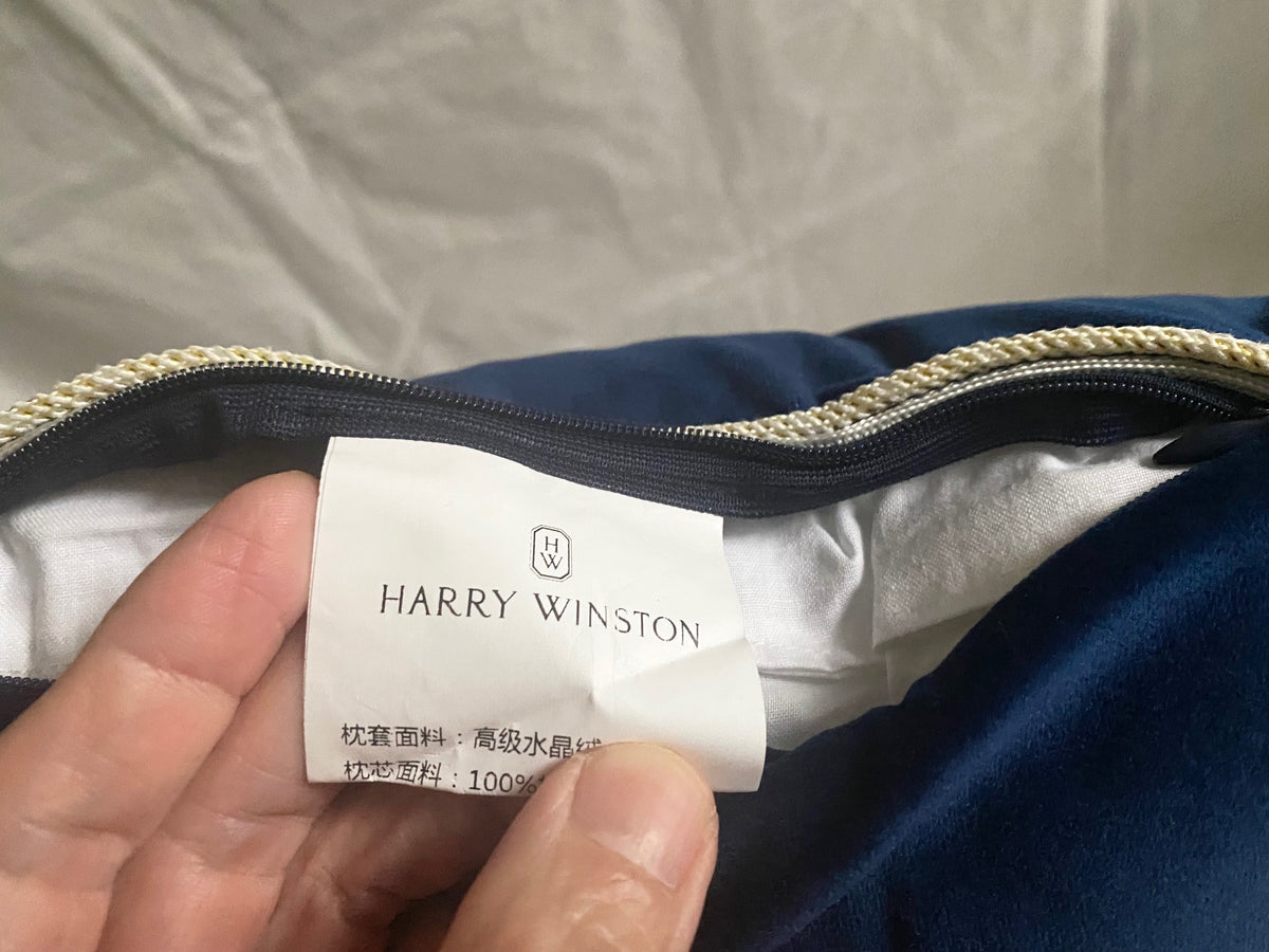 Harry Winston blue velvet cushion