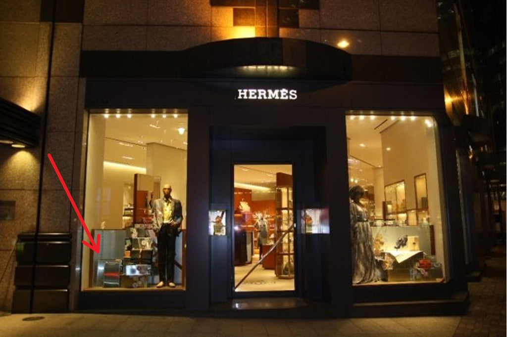 Hermes 2009 steel paper bag for Hong Kong boutique window display