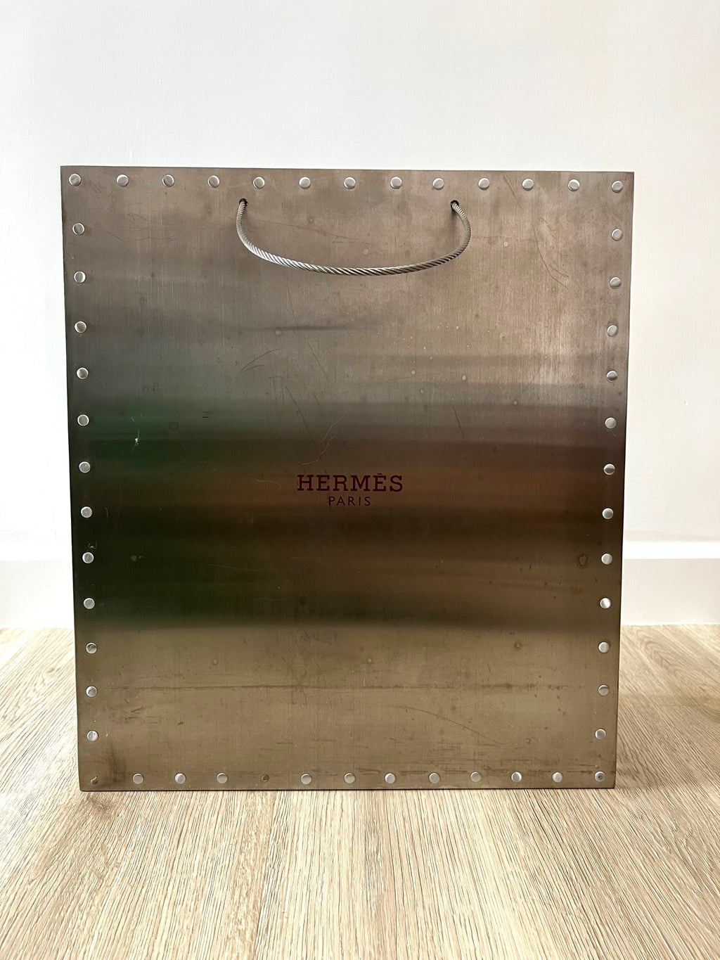 Hermes 2009 steel paper bag for Hong Kong boutique window display