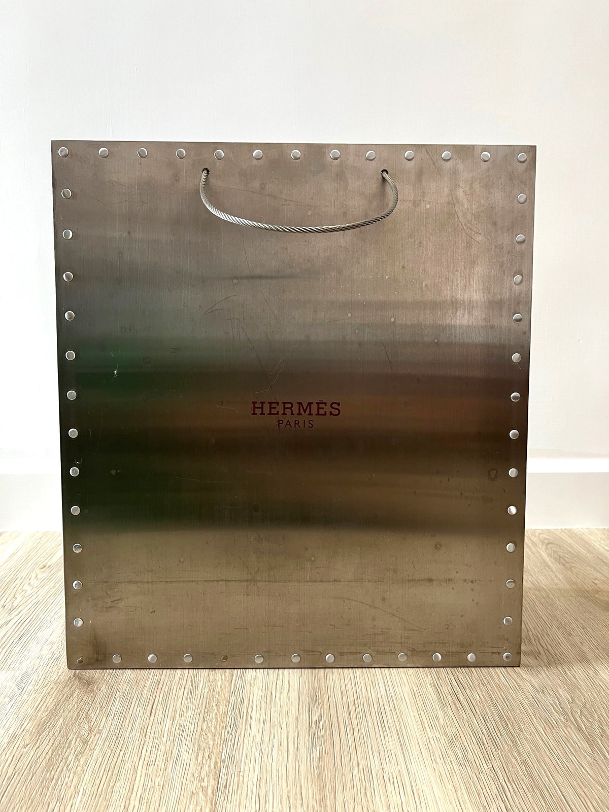 Hermes 2009 steel paper bag for Hong Kong boutique window display