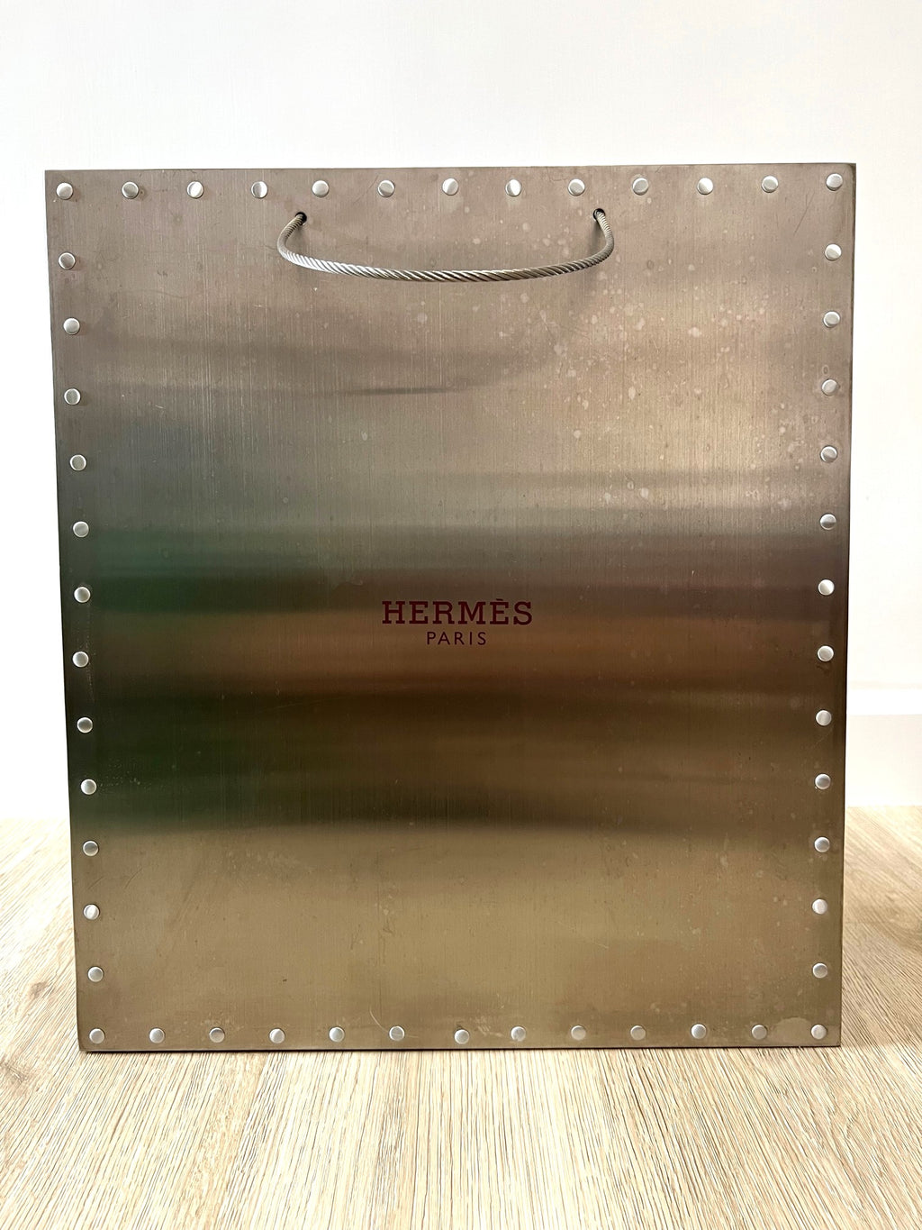 Hermes 2009 steel paper bag for Hong Kong boutique window display