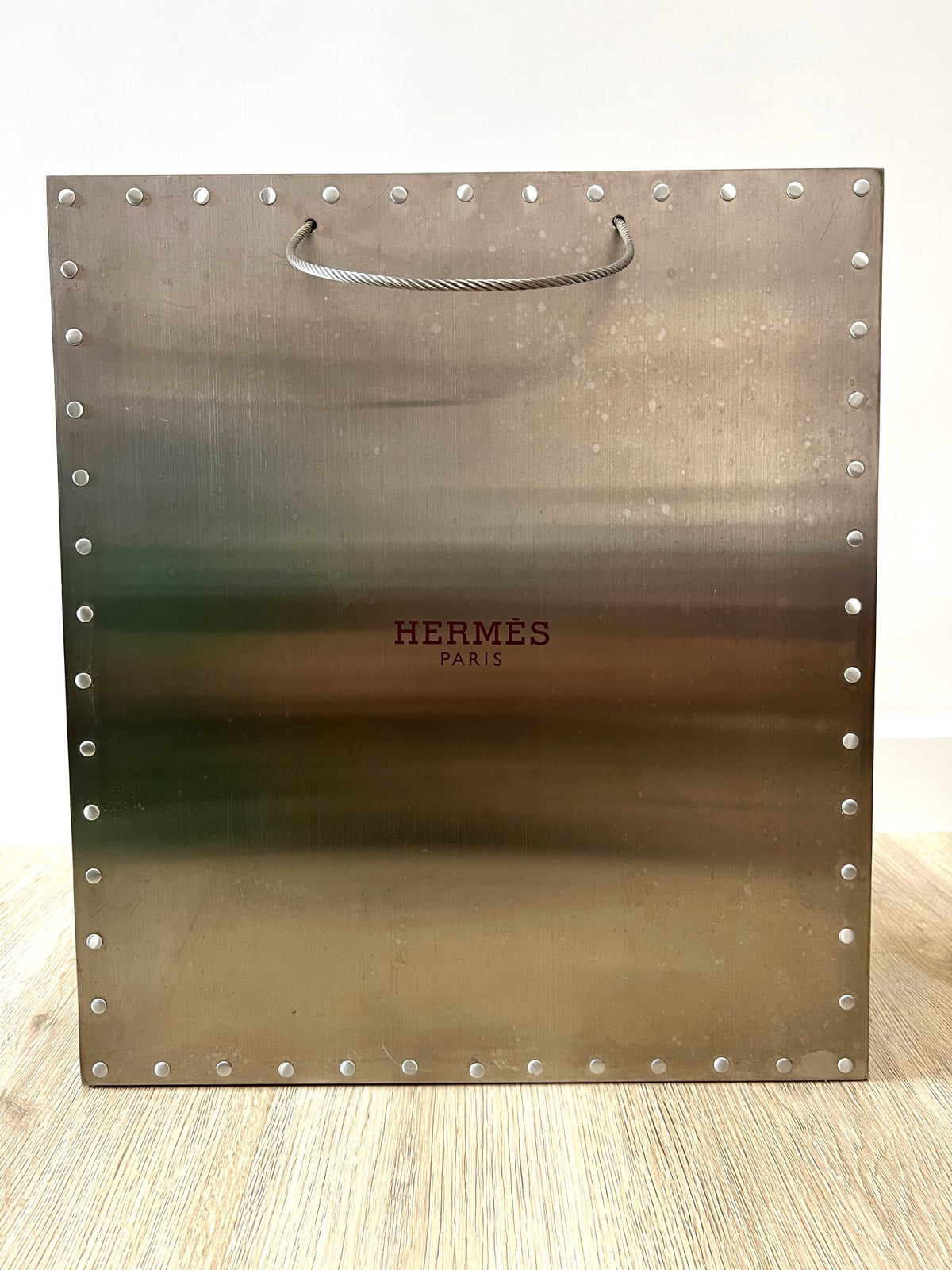 Hermes 2009 steel paper bag for Hong Kong boutique window display