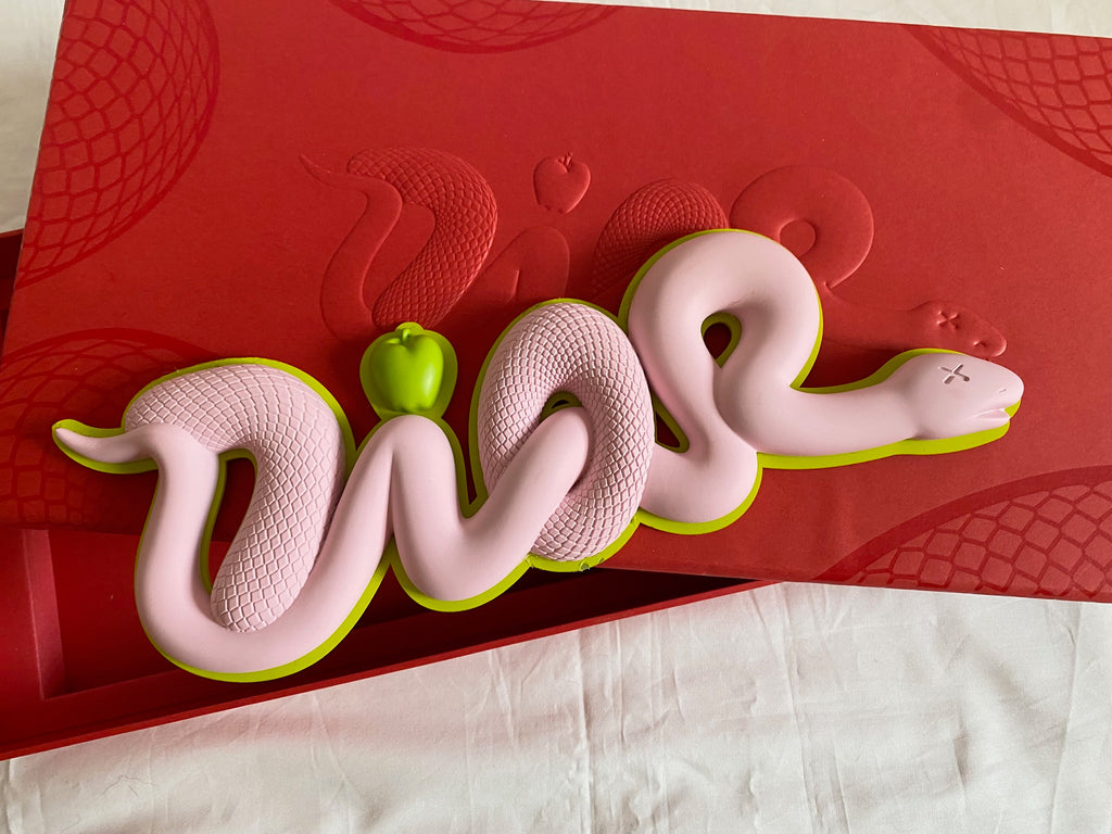 Dior by Kim Jones X Kaws 2025 Chinese new year snake wood plate & red packet set