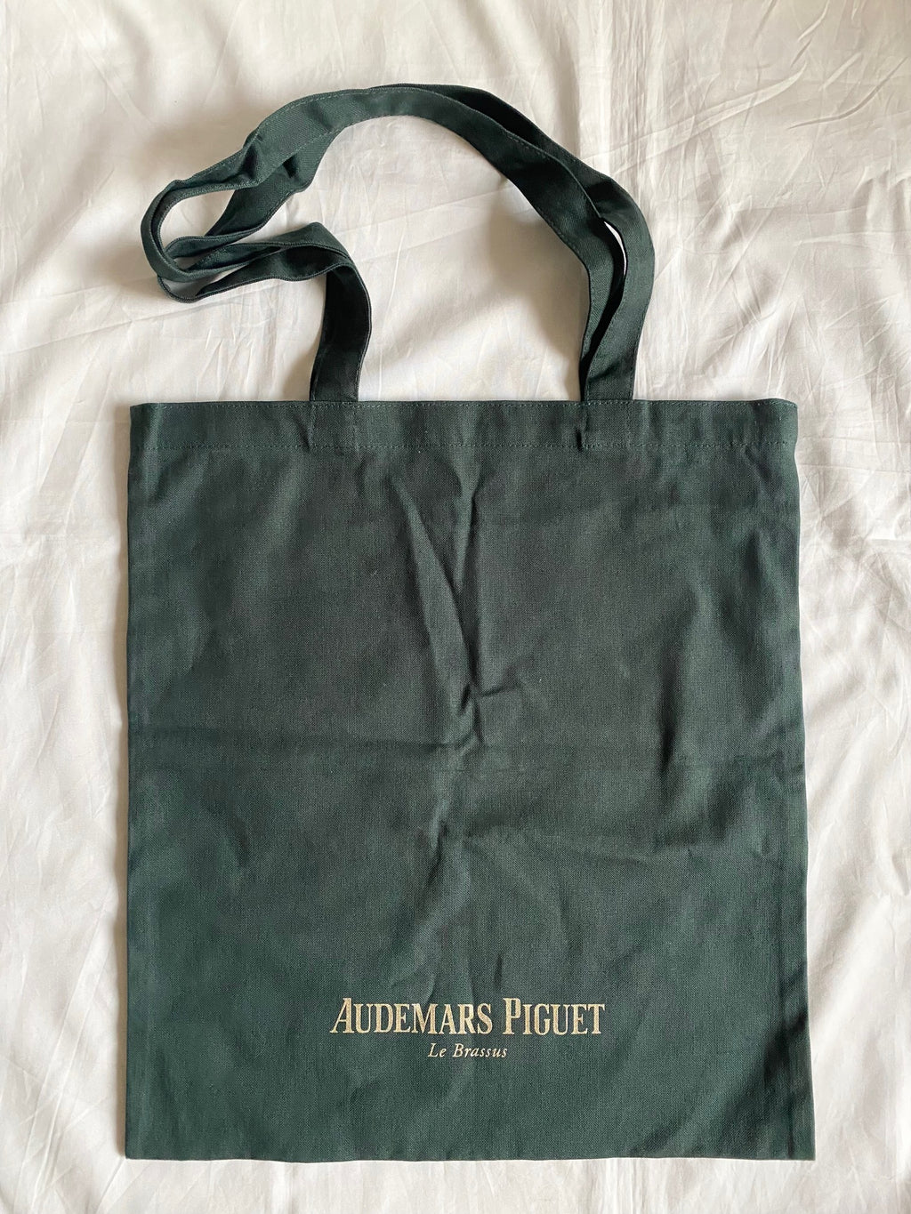 Audemars Piguet green canvas tote bag