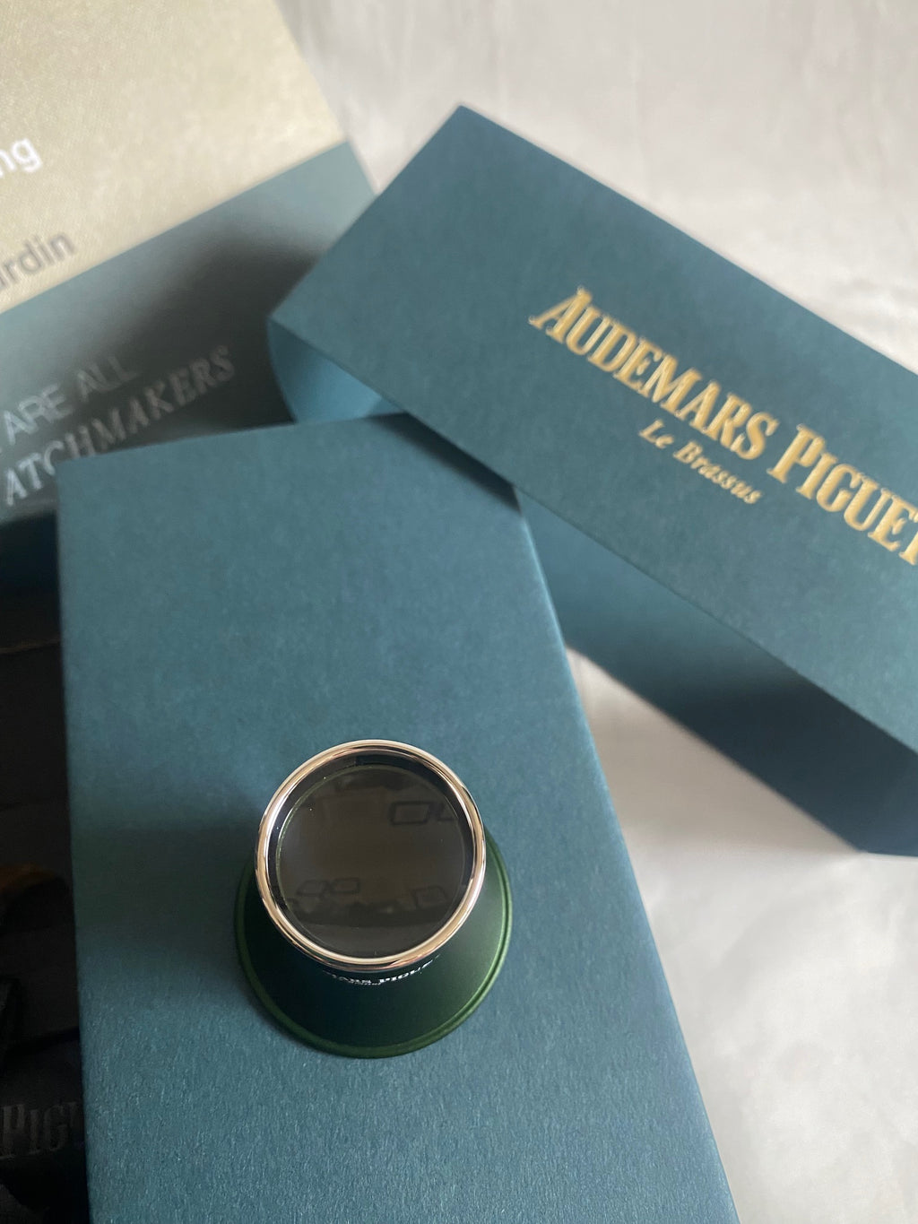 Audemars Piguet watchmaker loupe pen AP logo pin card holder & book kit set