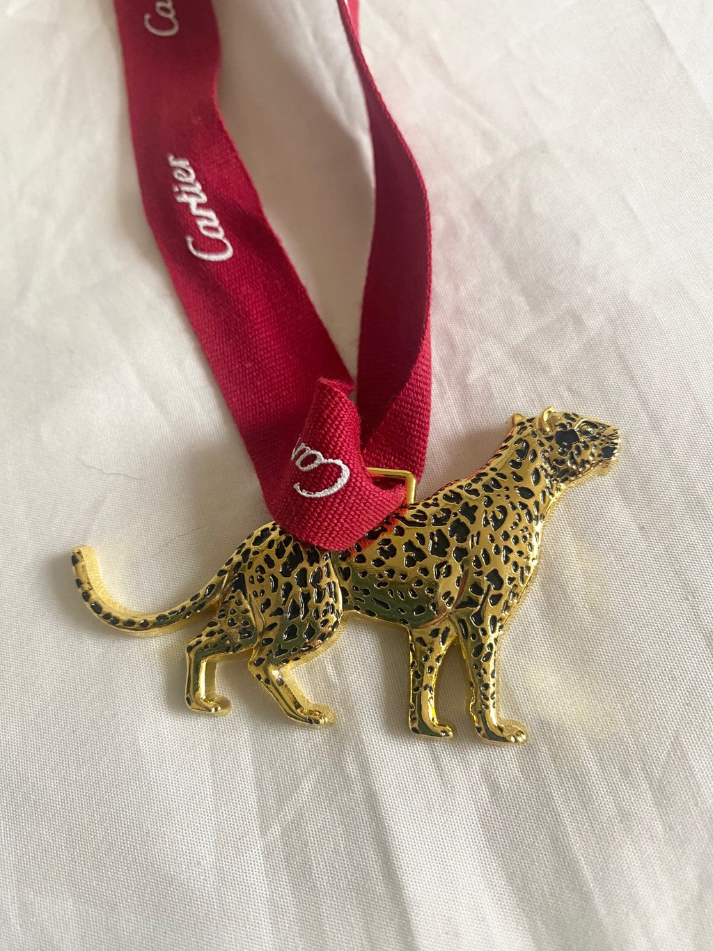Cartier gold panther ornament for Christmas tree