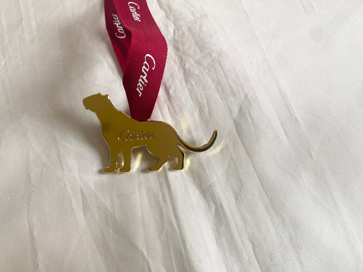 Cartier gold panther ornament for Christmas tree