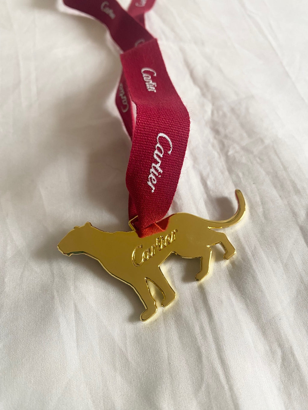 Cartier gold panther ornament for Christmas tree