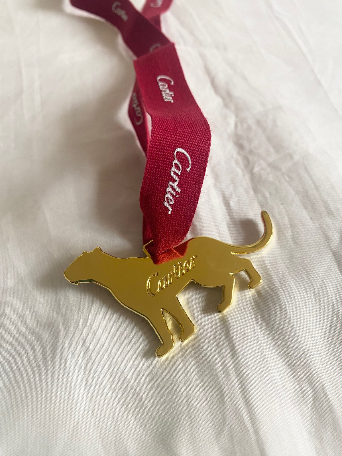 Cartier gold panther ornament for Christmas tree