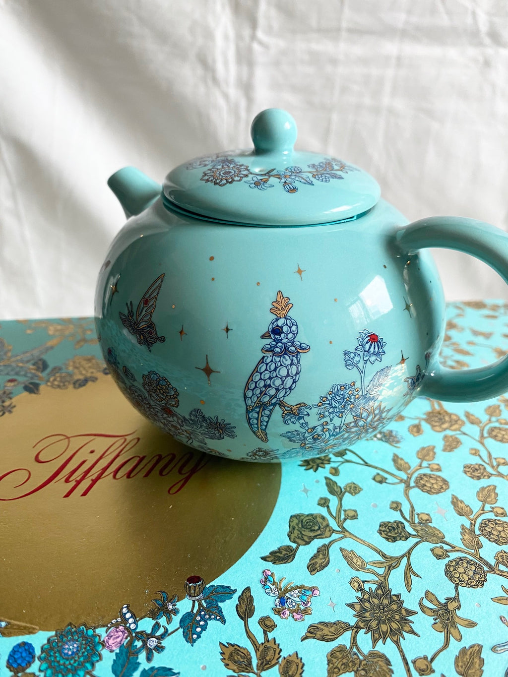 Tiffany & Co 2026 Mid-Autumn Festival birds on a rock ceramic teapot