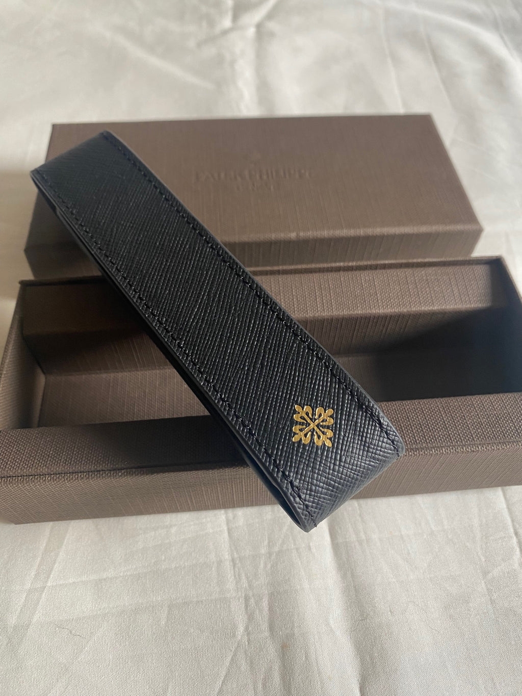 Patek Philippe saffiano leather pen case 14.5 cm