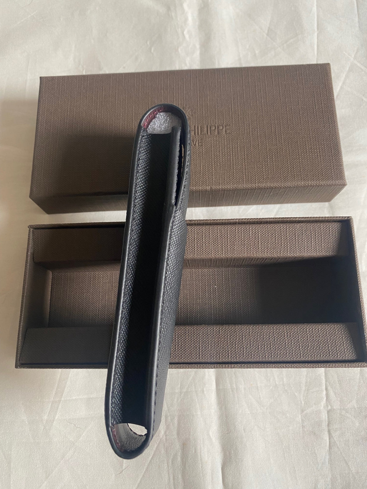 Patek Philippe saffiano leather pen case 14.5 cm